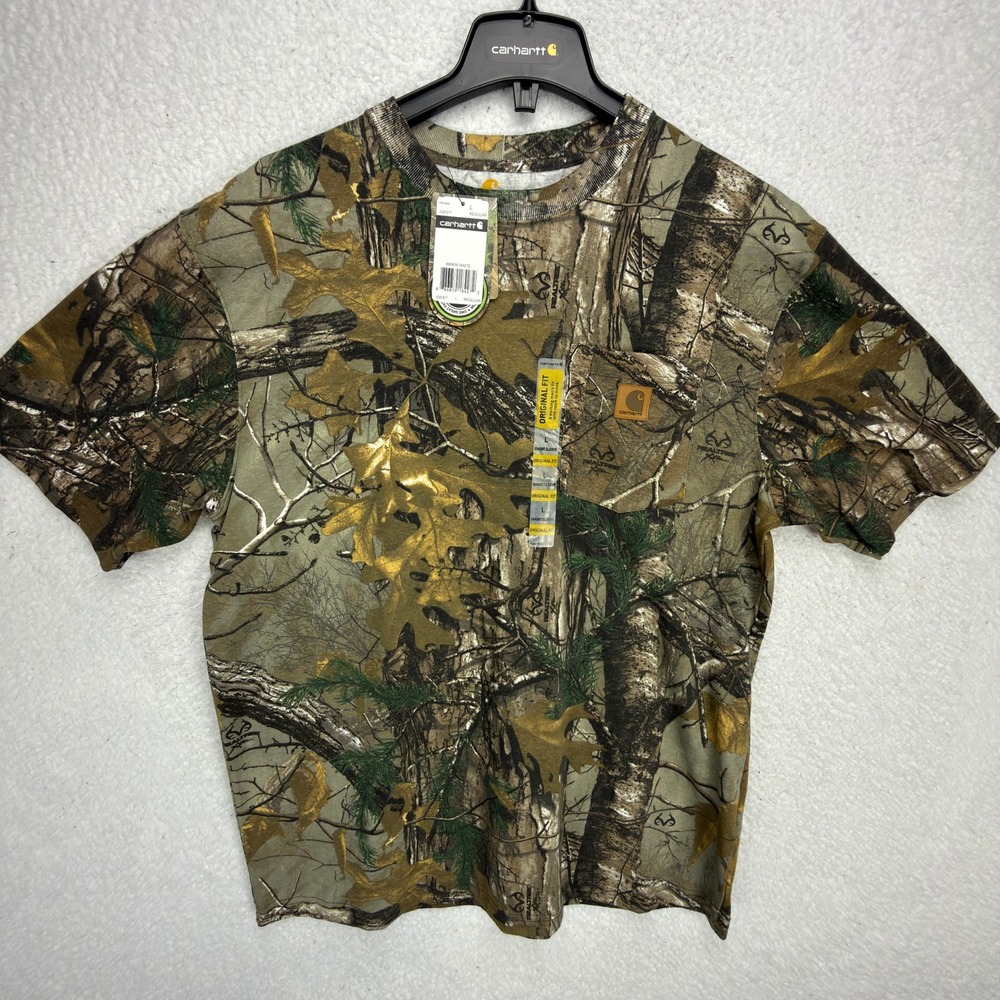 Carhartt Short Sleeve Pocket T-Shirt Mens Large K287 977 RealTree‎ Xtra Camo NWT